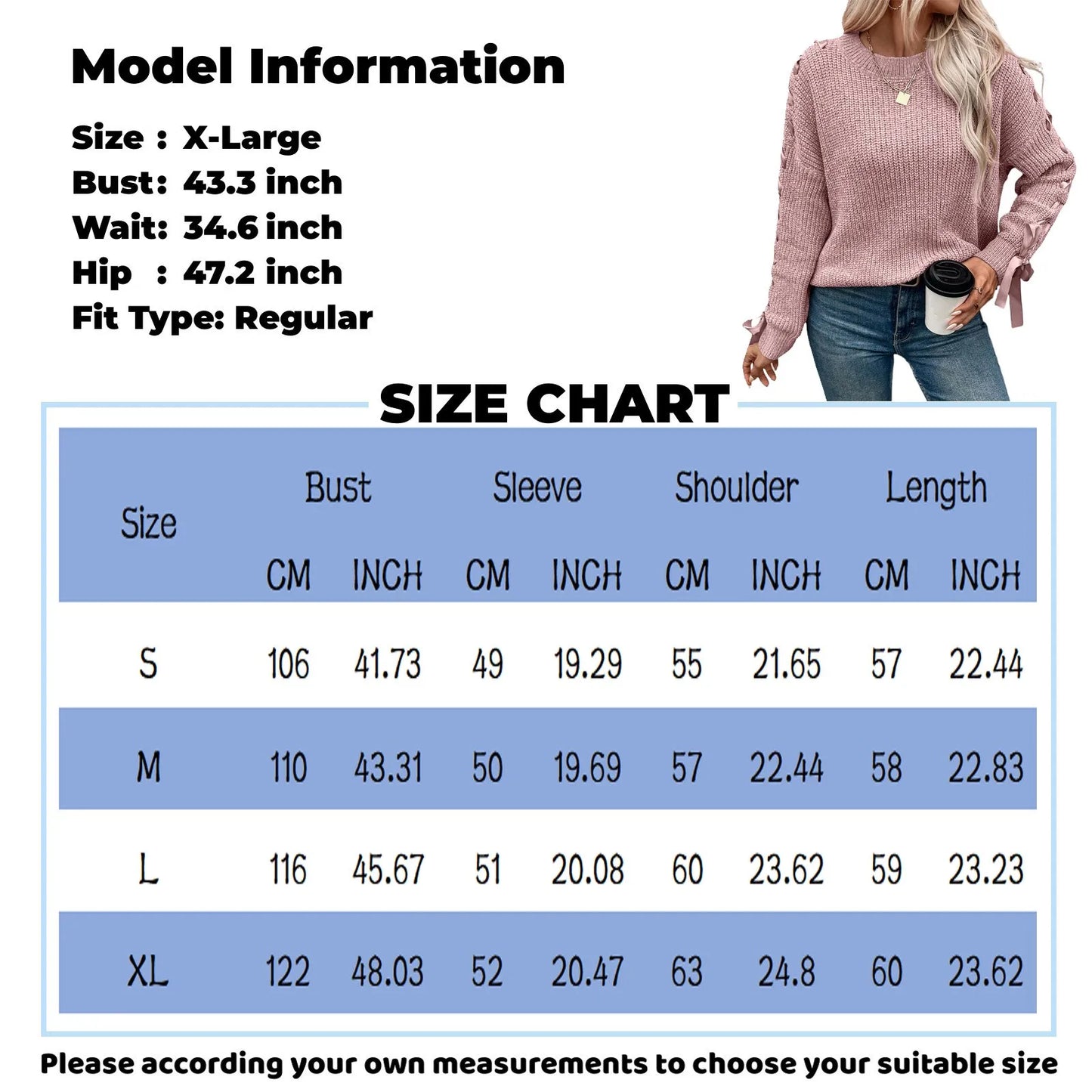 Women'S Fashion Casual Round Neck Long Sleeve Solid Color Lace-Up Bowknot Pullover Loose Women'S Sweater Winter Clothes Woman