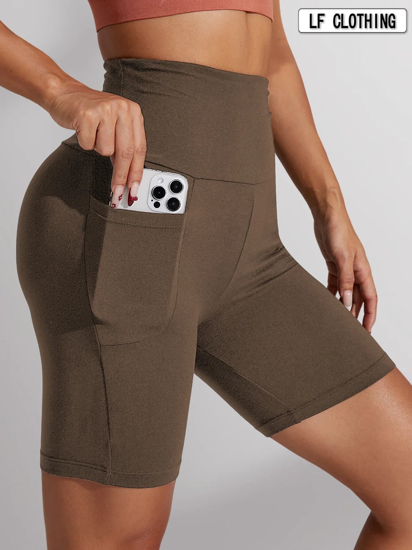 High Waisted Biker Shorts For Women With Pockets No See Through Workout Running Yoga Athletic Shorts Push Up Gym  Fitness