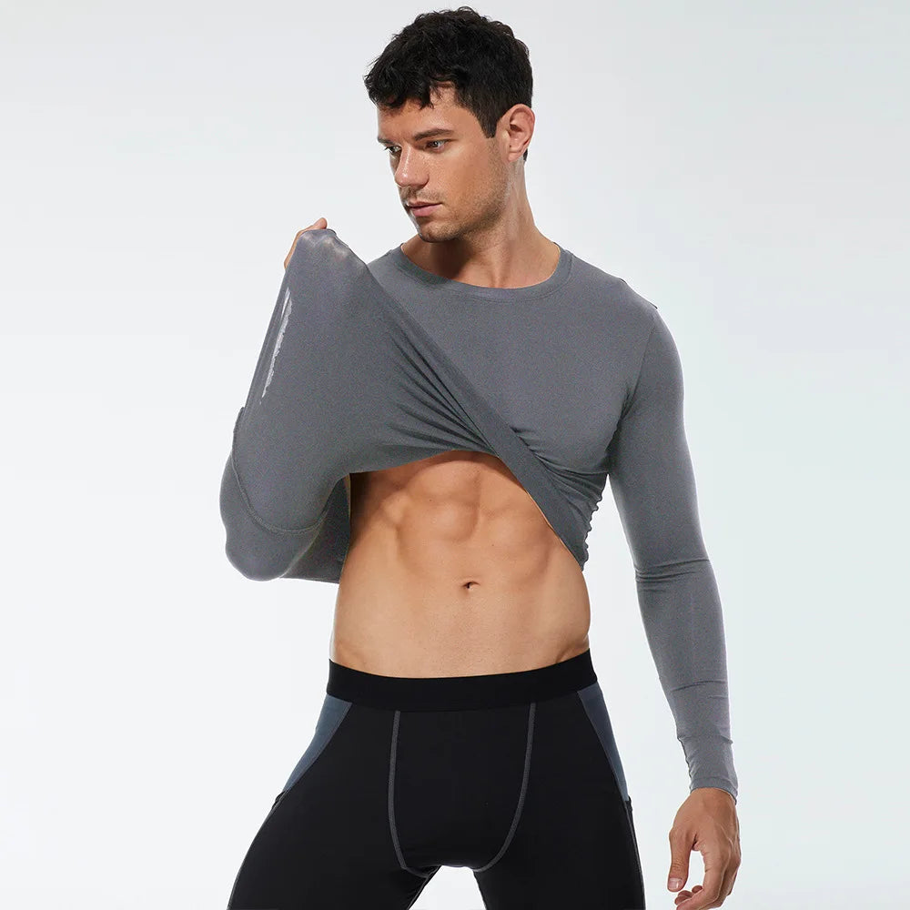 Men/Women Compression Running T-Shirt Fitness Tight Long Sleeve Sport T-shirt Training Jogging Shirts Gym Sportswear Quick Dry Clothes