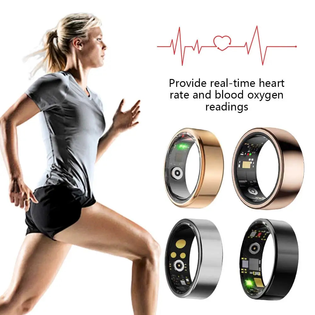 Smart Ring Health Tracker IP68 Waterproof Sleep Heart Rate Blood Oxygen Tracker Multi-sport Modes for Women Men for iOS Android