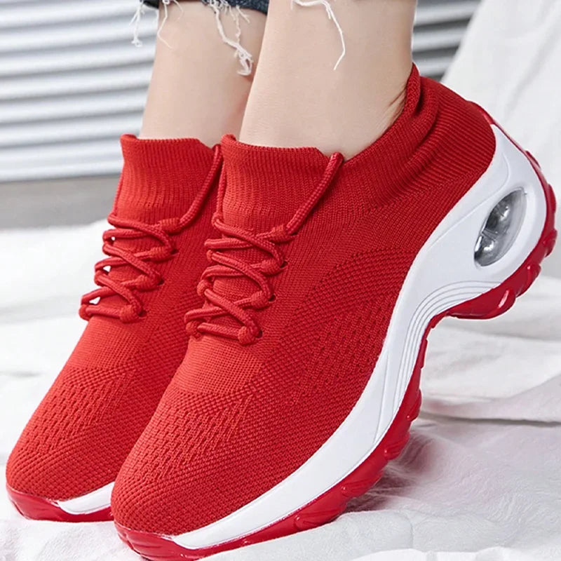 Summer Women Sneakers Outdoor Running Air Cushion Sport Shoes Increase Height Breathable Walk Shoes Dropshipping