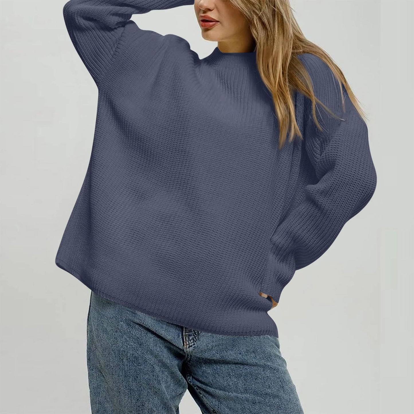 2025 Women'S Solid Color Loose Casual Long Sleeved Knitted Sweater Top Sweater Pulls Femmes Woman Clothes Sweater For Woman