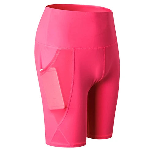2023 Summer Gym Shorts Women High Waist Compression Quick Dry Yoga Shorts femme Fitness Running Push Up Shorts Pockets Design