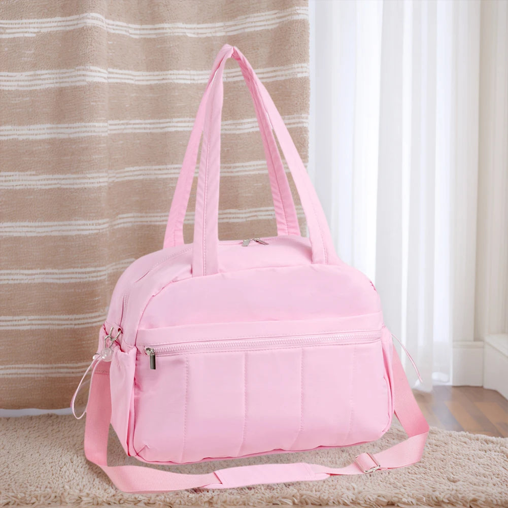 Quilted Puffer Gym Bag with Wet Pocket Carry on Bag Large Weekender Overnight Bag Gym Tote Bag Shoulder Bag for Women Travel