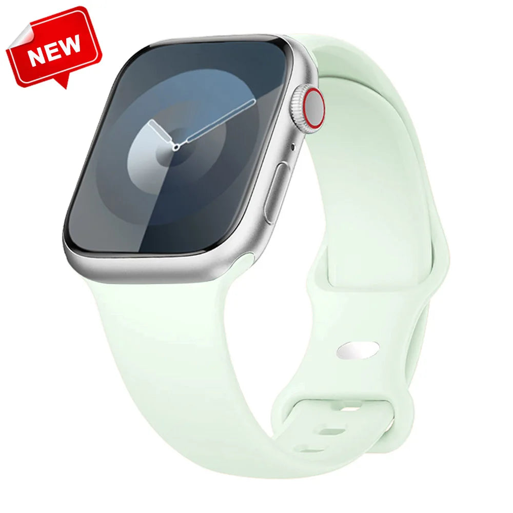 Silicone Strap For Apple Watch Band 40mm 44mm 46mm 45mm 41mm 49mm 38 42 Correa Bracelet iWatch series 6 ultra2 7 8 9 se 10 band