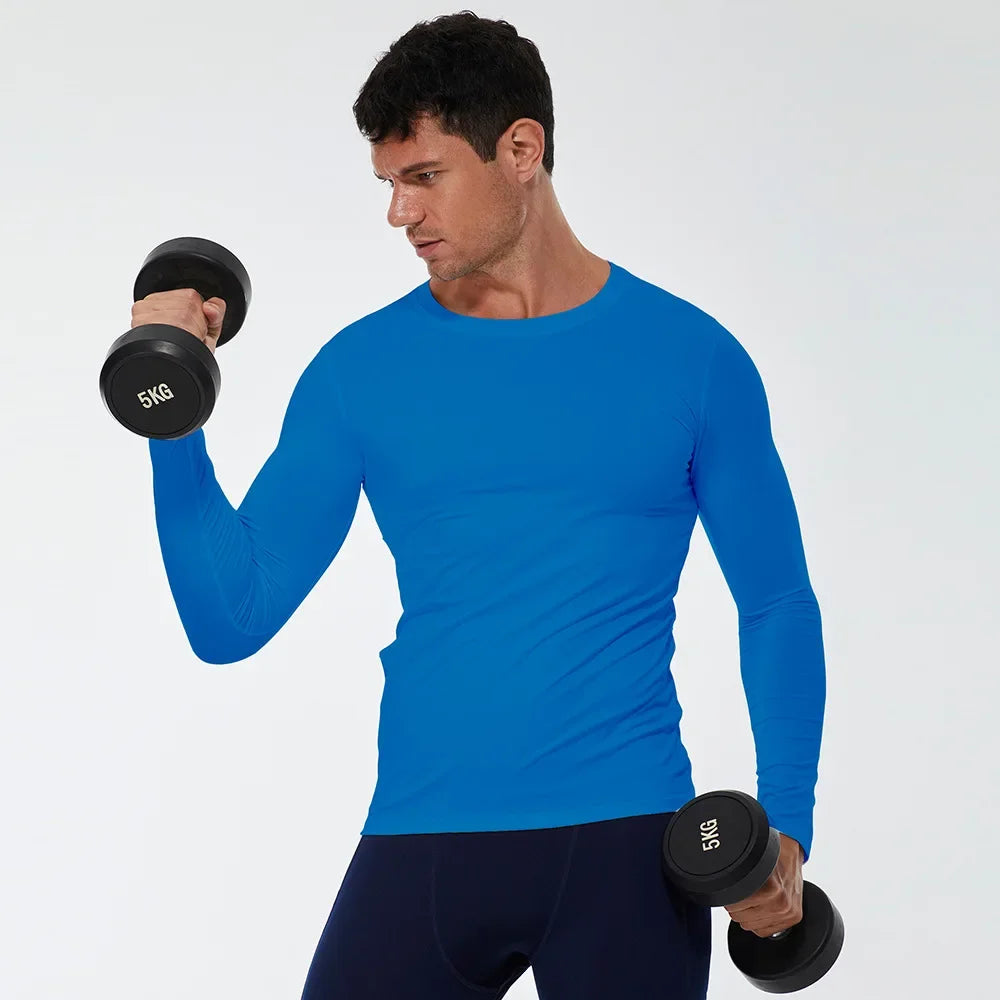 Men/Women Compression Running T-Shirt Fitness Tight Long Sleeve Sport T-shirt Training Jogging Shirts Gym Sportswear Quick Dry Clothes