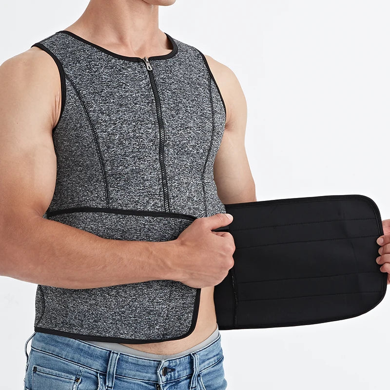 Men Exercise T-shirts Slimming Compression Training Vest Sauna Effect Tops Fitness Weight Loss Sportswear Workout Tracksuit