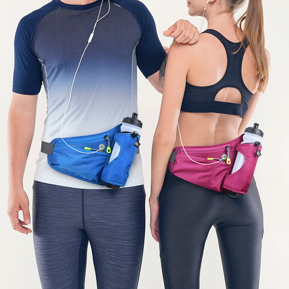 Running Bag Cycling Bag Reflective Hydration Belt Pack Waterproof  Large Capacity Water Bottle Holder Bag for Hiking Walking