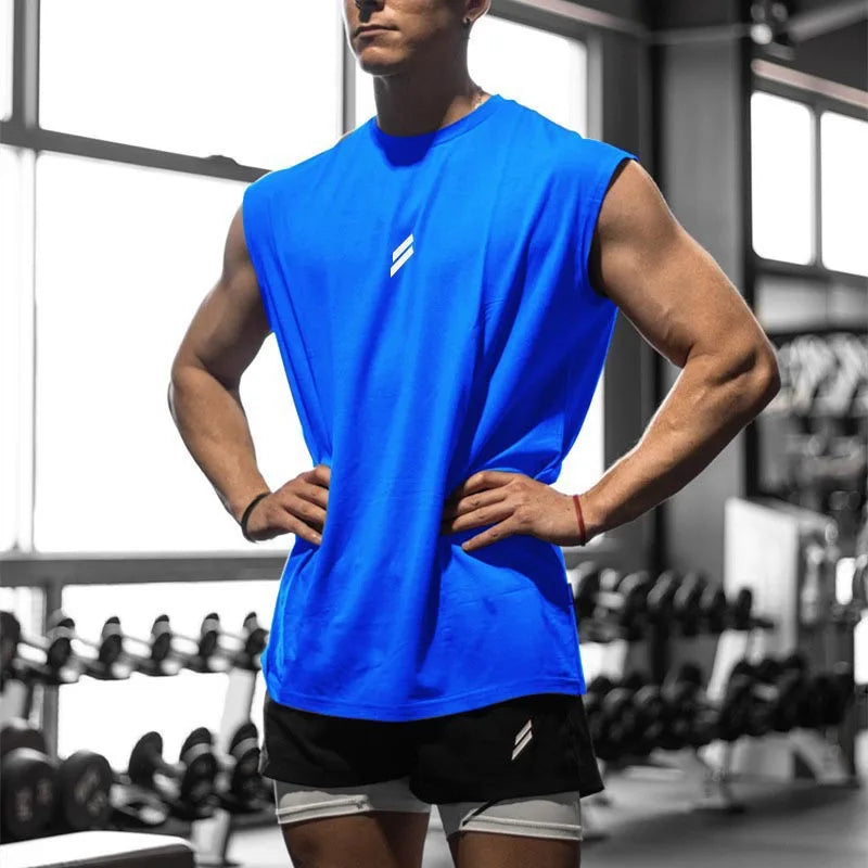 Running Tank Top Men Summer Sport Gym Vest Quick Dry Training Tanktop Workout Singlets Man Fitness Bodybuilding Sleeveless Shirt