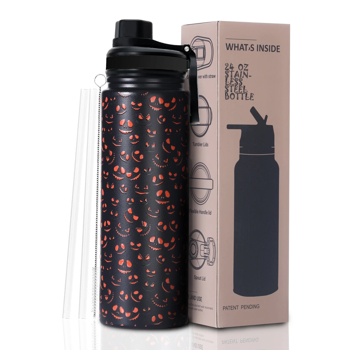 24oz Vacuum Insulated Water Bottle for Mom – Stainless Steel, 3D Printed, BPA-Free Straw Lid, Gift for Women