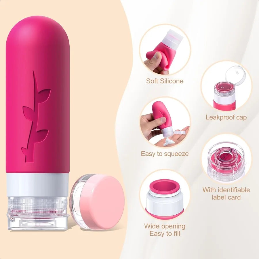 Travel Bottles for Toiletries Tsa Approved Silicone Containers for Toiletries Leak Proof Refillable Liquid 3oz 2oz Travel essen