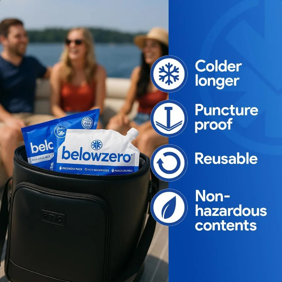 Prefilled Reusable Ice Packs for Coolers Long Lasting Freezer Ice Blocks for Camping Lunch Bags More 48 Hour Cooler Ice Pack Te