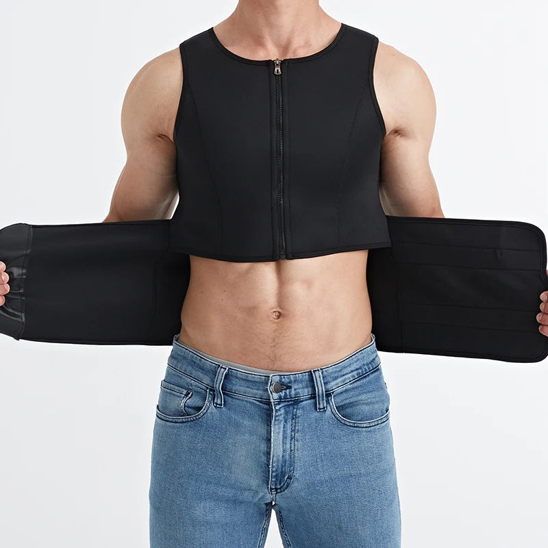 Men Exercise T-shirts Slimming Compression Training Vest Sauna Effect Tops Fitness Weight Loss Sportswear Workout Tracksuit