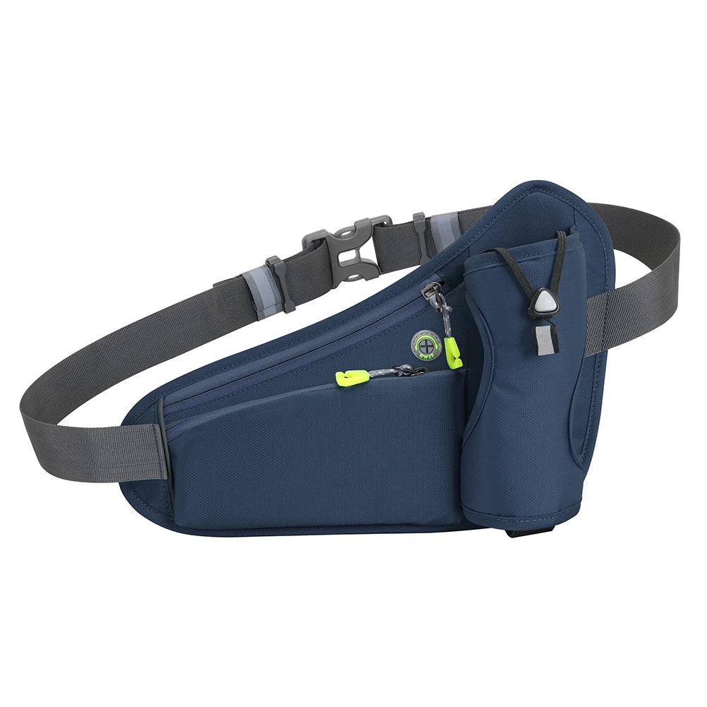 Running Bag Cycling Bag Reflective Hydration Belt Pack Waterproof  Large Capacity Water Bottle Holder Bag for Hiking Walking