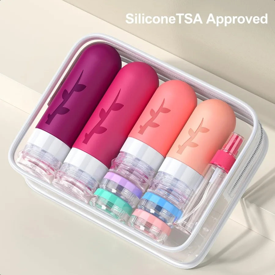 Travel Bottles for Toiletries Tsa Approved Silicone Containers for Toiletries Leak Proof Refillable Liquid 3oz 2oz Travel essen