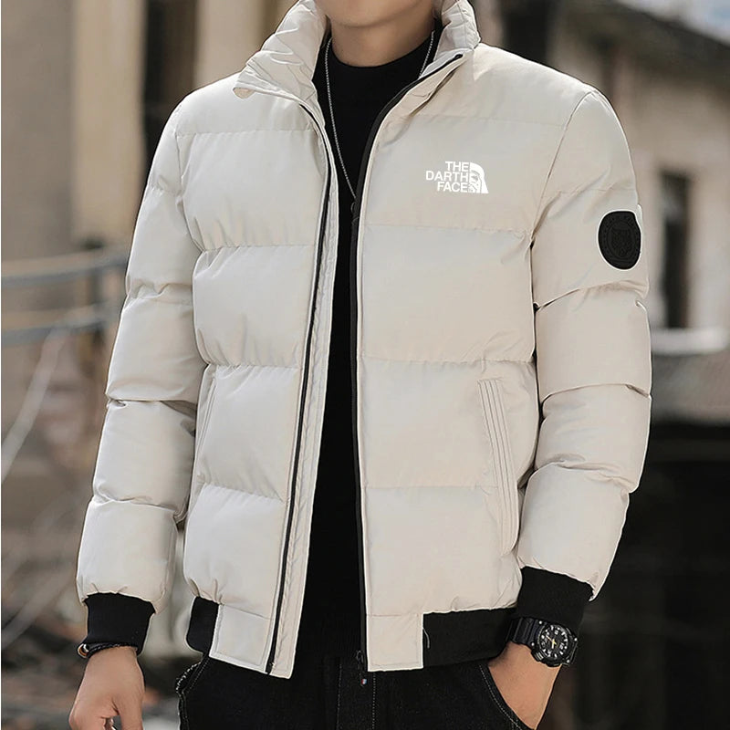 2025 Autumn and winter men's stand up collar zipper closure warm jacket fashionable outdoor windproof cotton XS-4XL