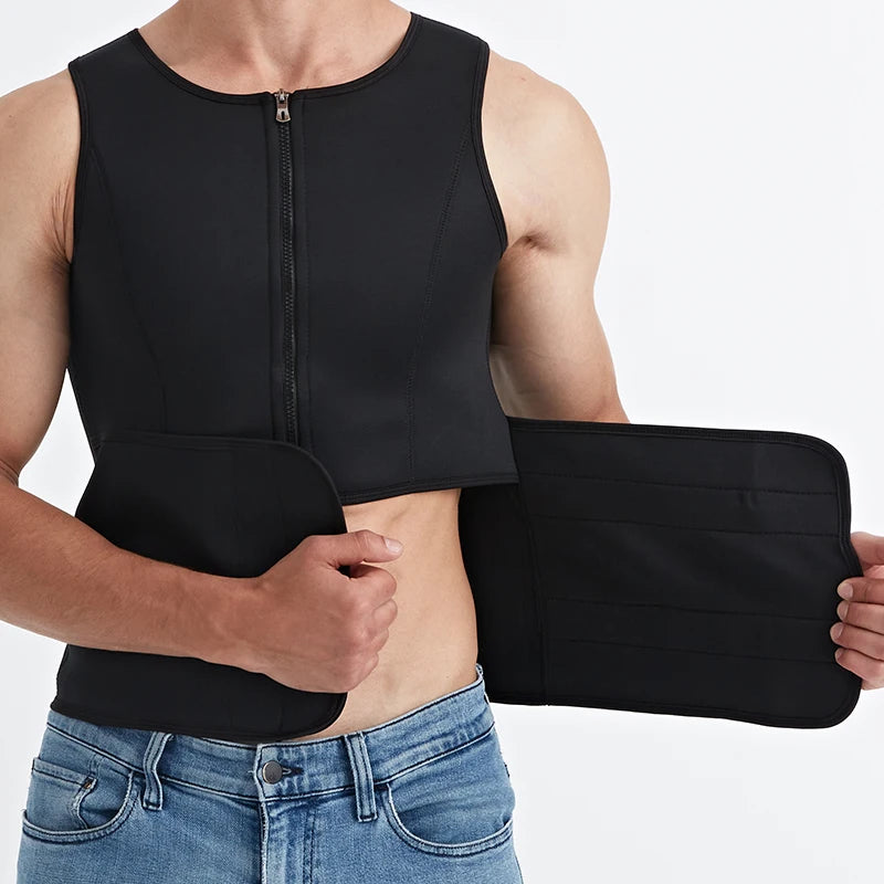 Men Exercise T-shirts Slimming Compression Training Vest Sauna Effect Tops Fitness Weight Loss Sportswear Workout Tracksuit