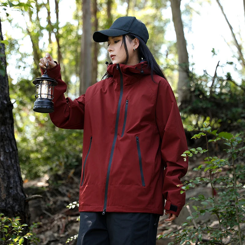 Autumn Hiking Jacket Women Windproof Waterproof Hooded Jackets Outdoor Hiking Outerwear Camping Climbing Safari Fishing Coats