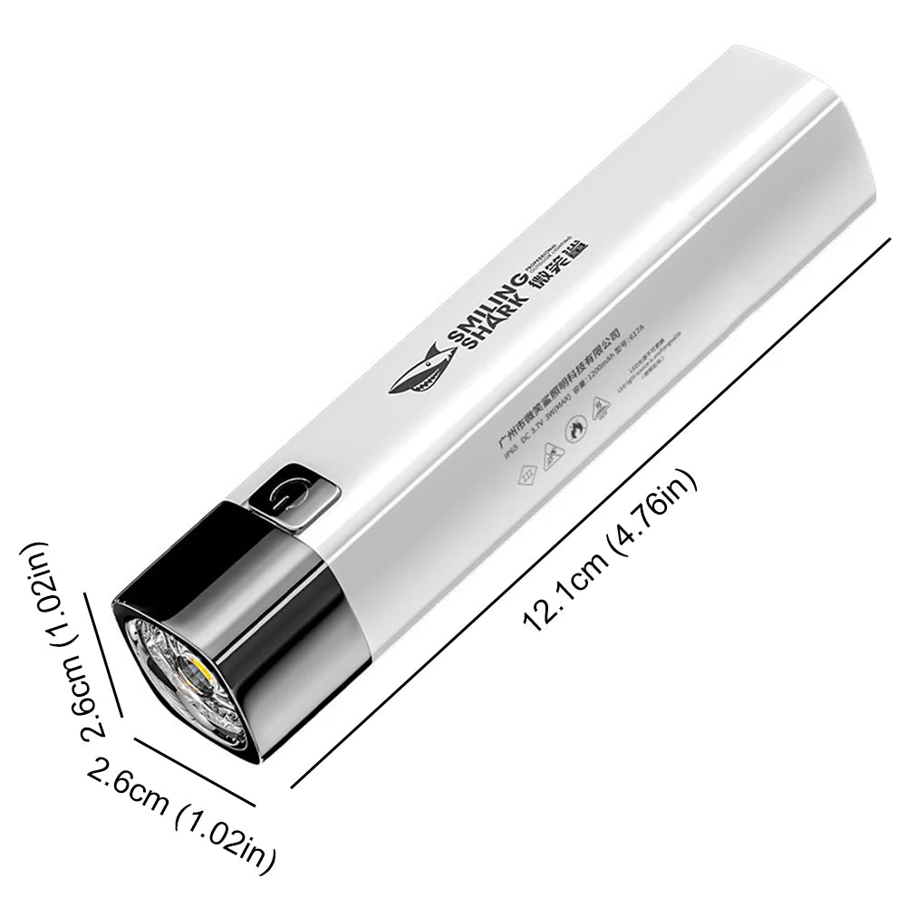 High Brightness Flashlight USB Charging Portable LED Torch 3 Gears XPE LED Flashlight Power Bank for Outdoor Hiking Fishing