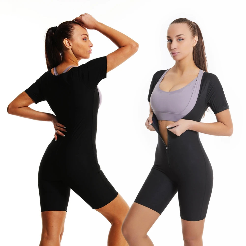 3-in-1 Zipper Body Shaping Sauna Suit For Women, Women's Sweatshirt, Running Fitness Sweat Absorption Sauna Suit