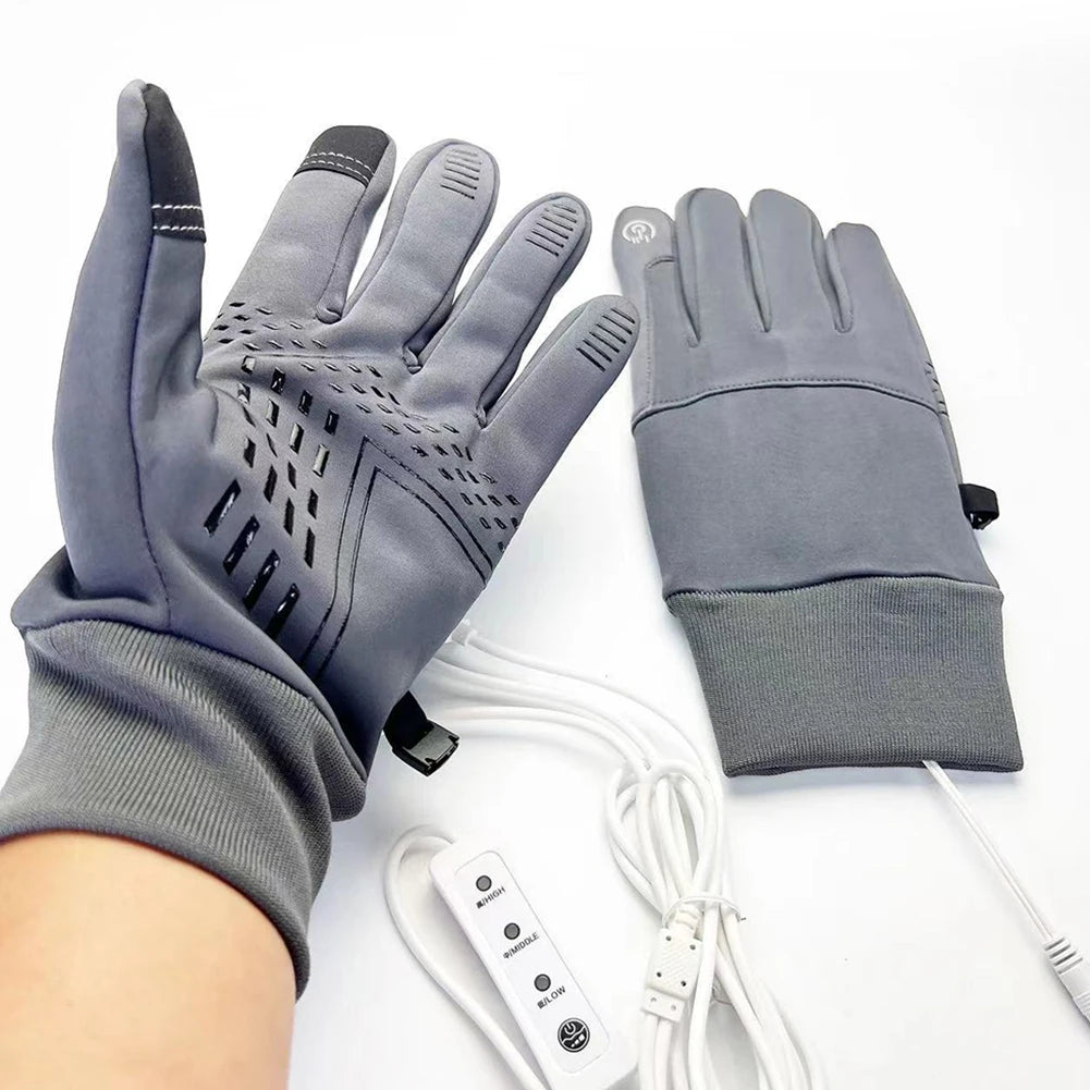 New Men Women USB Heated Gloves Hand Warmer Electric Winter Gloves Cold Weather Gloves for Outdoor Cycling Skiing Hiking