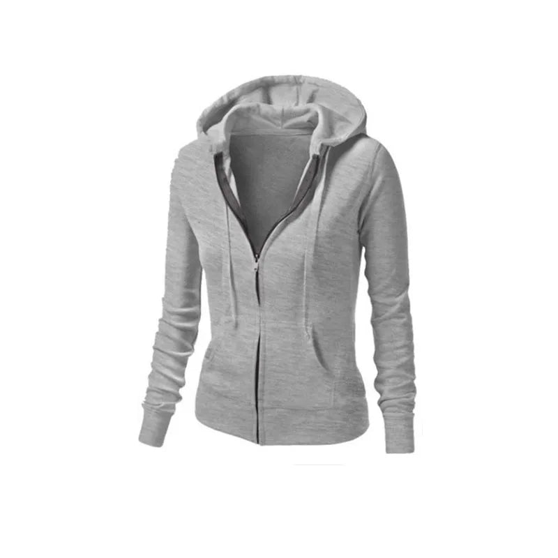Loose Running Jacket Women Long Sleeve Full Zipper Casual Sportwear Versatile Top Outdoor Cycling Training Fitness Coat