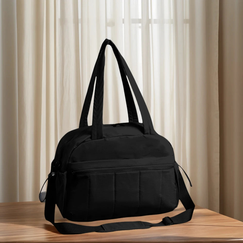 Quilted Puffer Gym Bag with Wet Pocket Carry on Bag Large Weekender Overnight Bag Gym Tote Bag Shoulder Bag for Women Travel