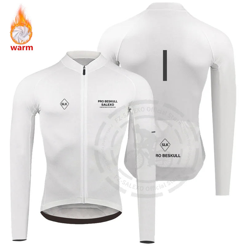 2027 Winter Cycling Jacket Men/Women Thermal Fleece Long Sleeves Cycling Jersey Tops Keep Warm Bicycle Clothing Mountain Bike Clothes