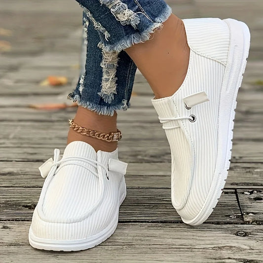 2025 New Women's Breathable Casual Sports Shoes - Four Seasons Comfortable Lightweight Skateboarding Running Shoes, Striped