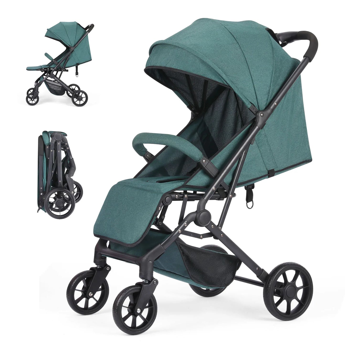 Portable High-view Baby Stroller Two-way Portable Baby Stroller Foldable Children's Four-wheel Baby Stroller 0-3 Years Old