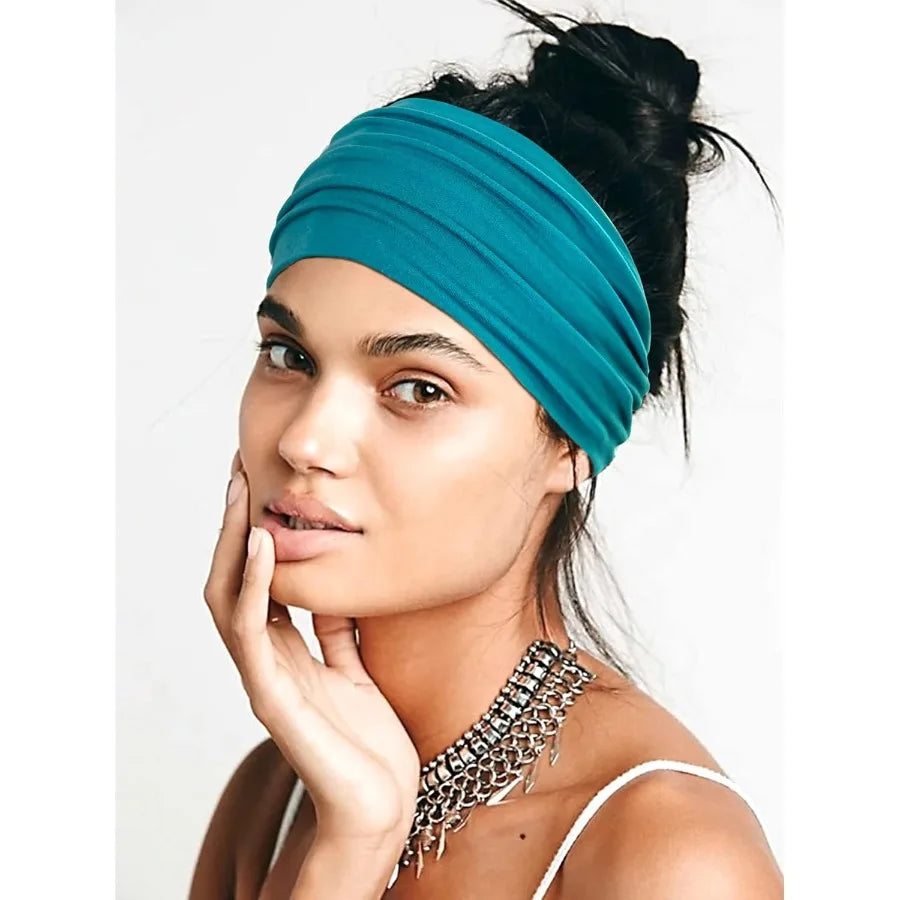 10 PCS Women Headbands African Wide Hair Wrap Extra Turban Head Bands for Lady Large Sport Workout Stretch Nonslip Big Hair Ban