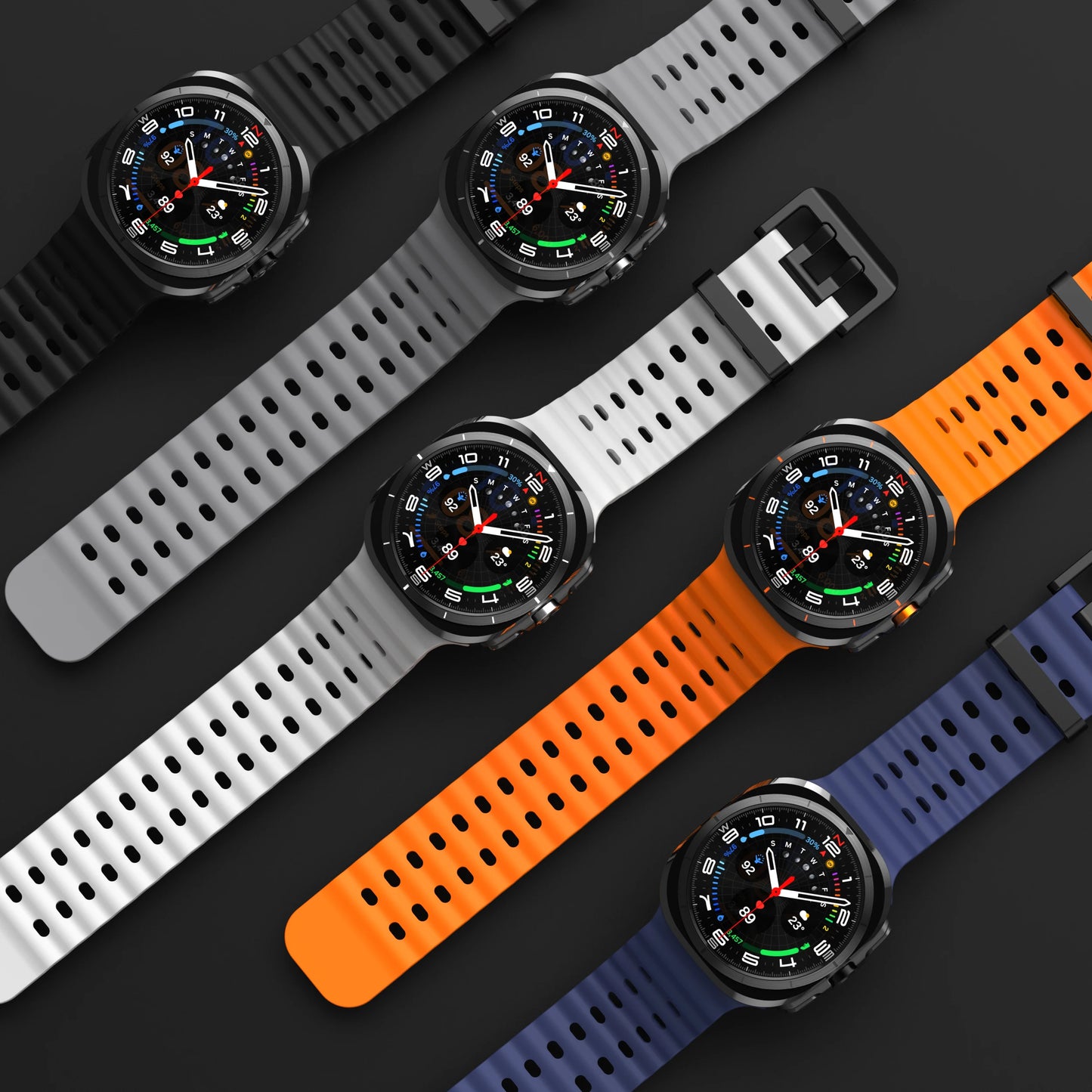 Marine Band For Samsung Galaxy Watch Ultra Accessories Silicone Sport Bracelet correa Galaxy Watch 7 Ultra 47mm Original Strap