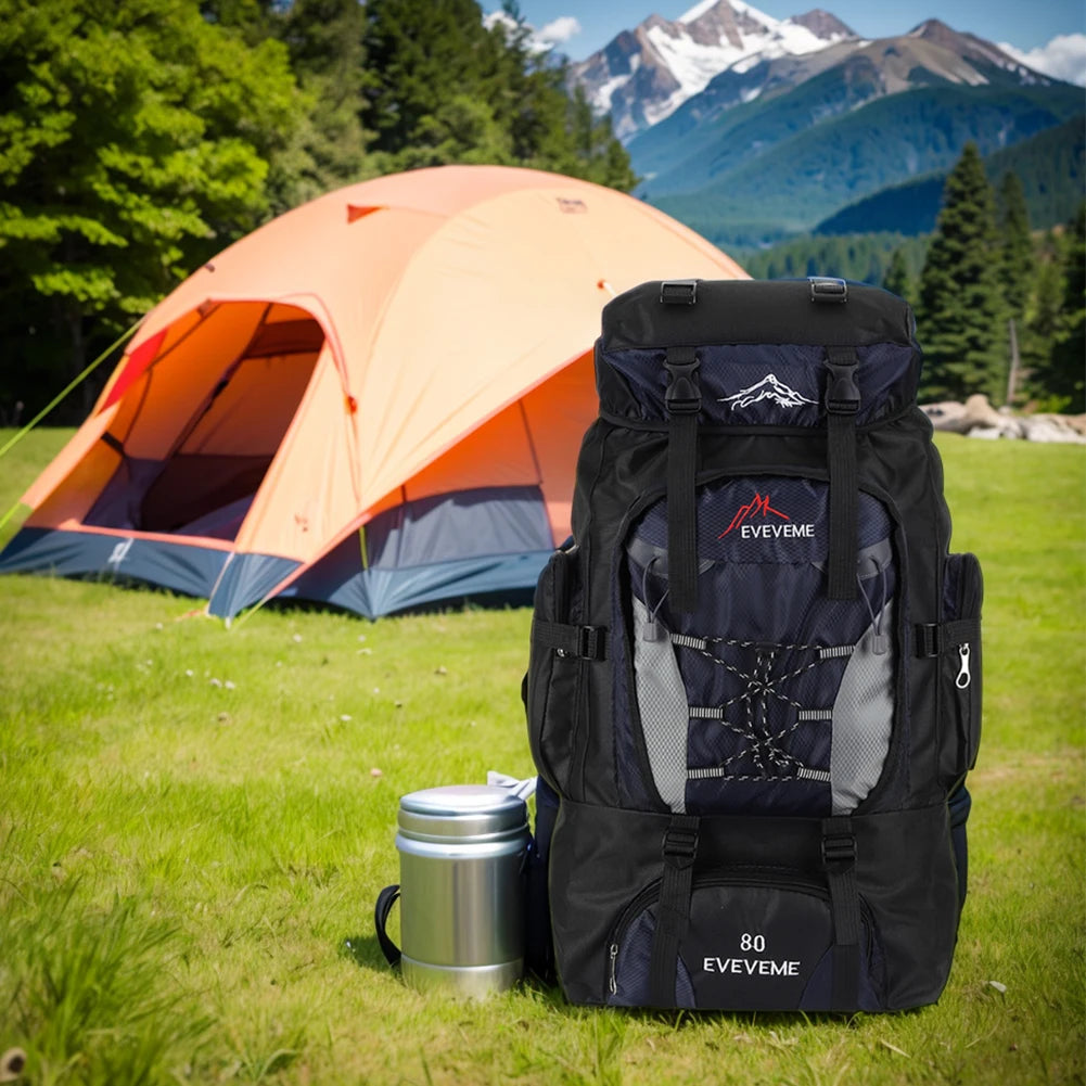 80L Mountaineering Backpack Large Capacity Travel Backpack Adjustable Strap Mountain Climbing Rucksack for Outdoor Sports