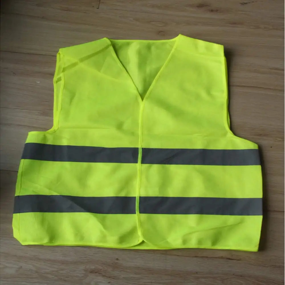 Fluorescent Green Reflective Vest Sleeveless Tops Traffic Running Safety Reflector with Reflective Stripe