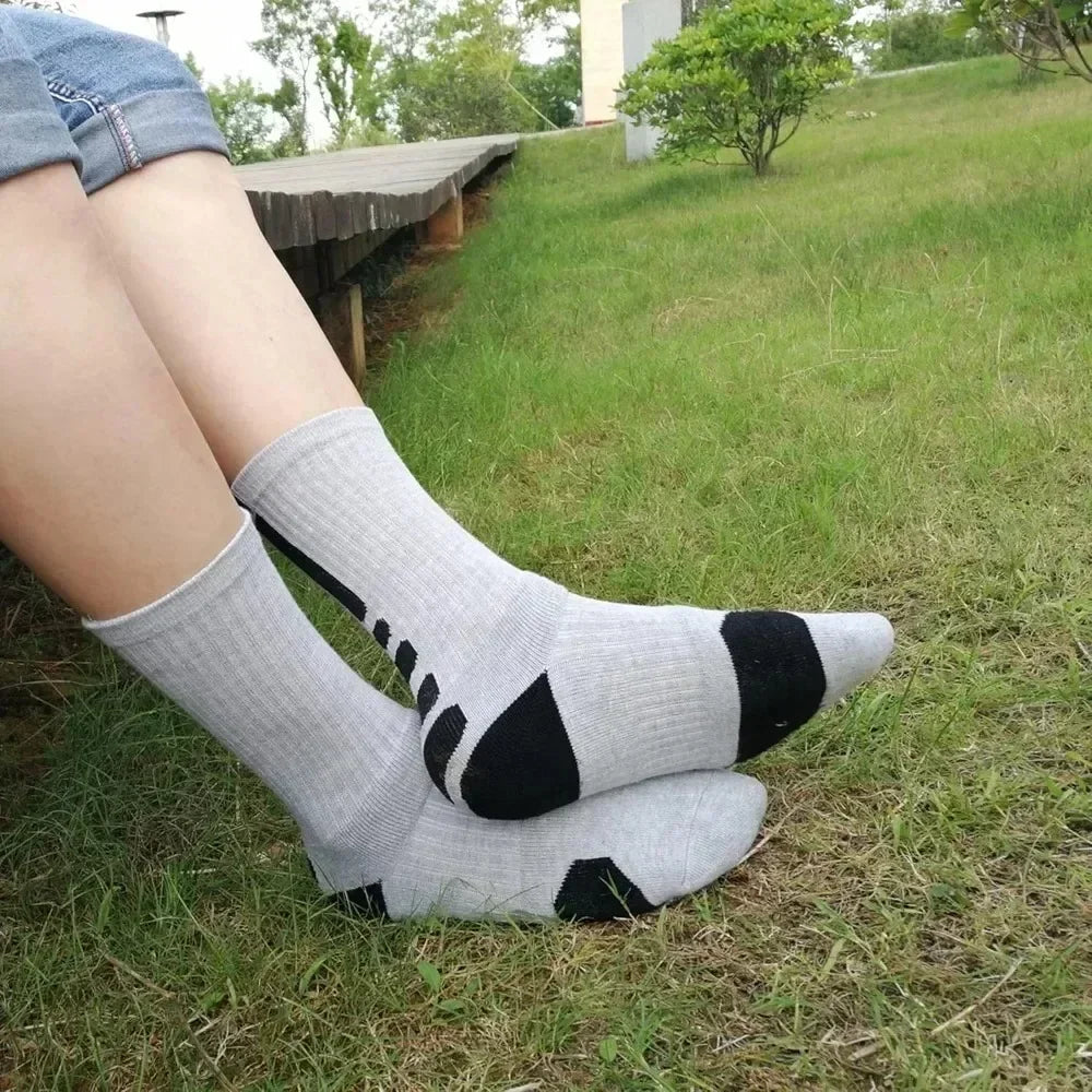 4Pairs Elite Basketball Socks Cushion Athletic Crew Socks Thick Performance Sport Soccer Towel Socks 7-12