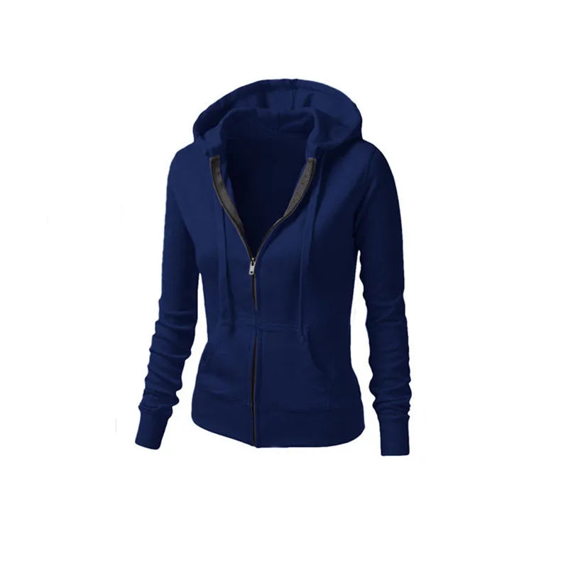 Loose Running Jacket Women Long Sleeve Full Zipper Casual Sportwear Versatile Top Outdoor Cycling Training Fitness Coat