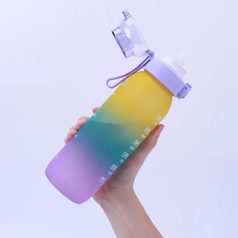 1000ML Fruit Flavor Water Cup Large Capacity with 7 Rods Drinking Cup Fragrance Smelling Water Bottle for Travel Climbing Hiking