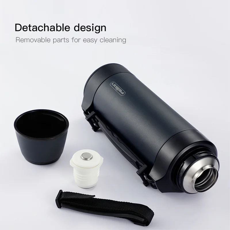 FEIJIAN Large Capacity Thermos, Travel Portable Thermos bottle , Thermal mug, Water bottle, Stainless Steel ,1200/1500ML