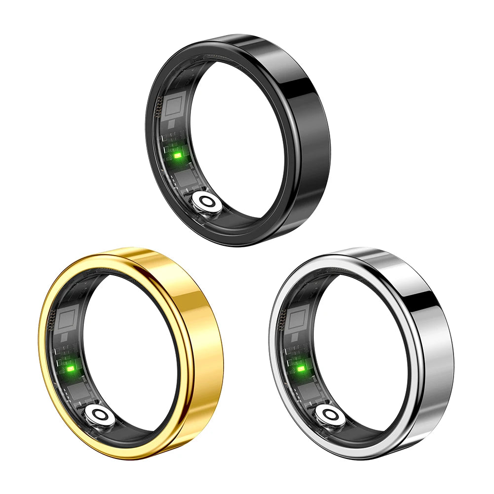 SR09 Smart Ring Health Tracker Bluetooth-Compatible 5.1 Health Ring 5ATM Waterproof Fitness Ring for Women Men for Android & iOS