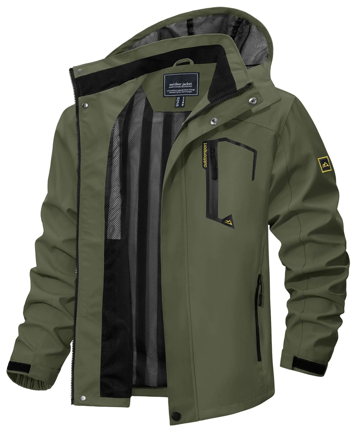 Spring Autumn Lightweight Jackets Men's Mesh Lined Waterproof Rain Jacket Outdoor Fishing Hiking Jacket Male Windbreaker