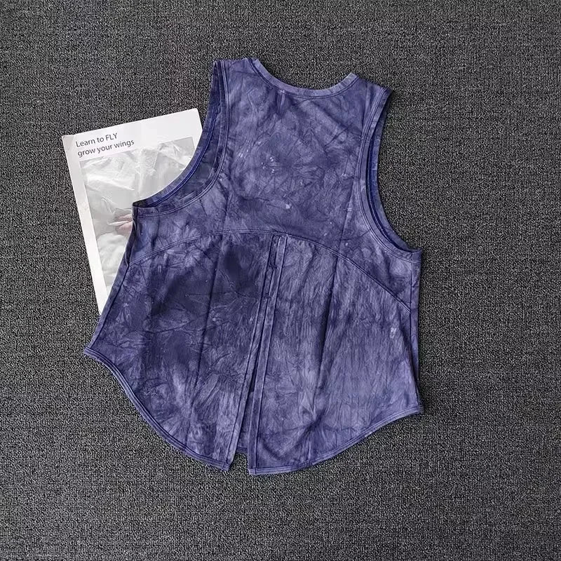 Sports Vest Women's Quick Drying Loose Running T-Shirt Fitness Top Sleeveless Yoga Shirt Beautiful Back Breathable Mesh T-shirt