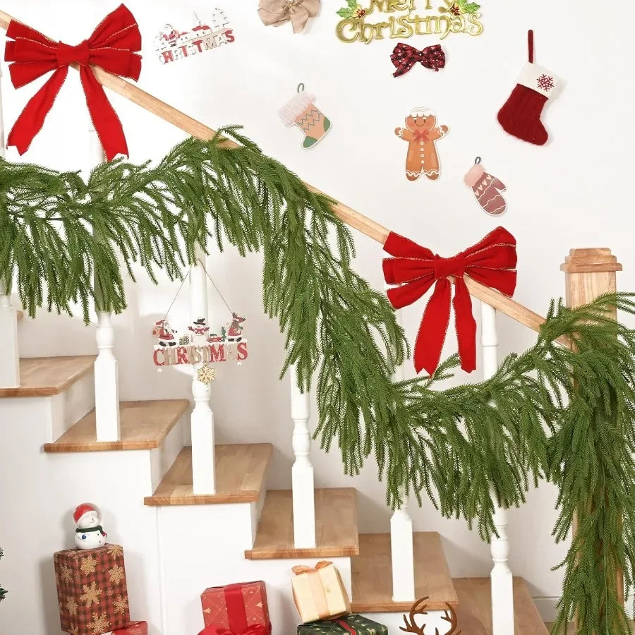 MARTINE MALL Christmas Garland 6FT Real Touch Norfolk Pine Garland Cedar Garland Christmas Garlands for Mantle Christmas Pine G