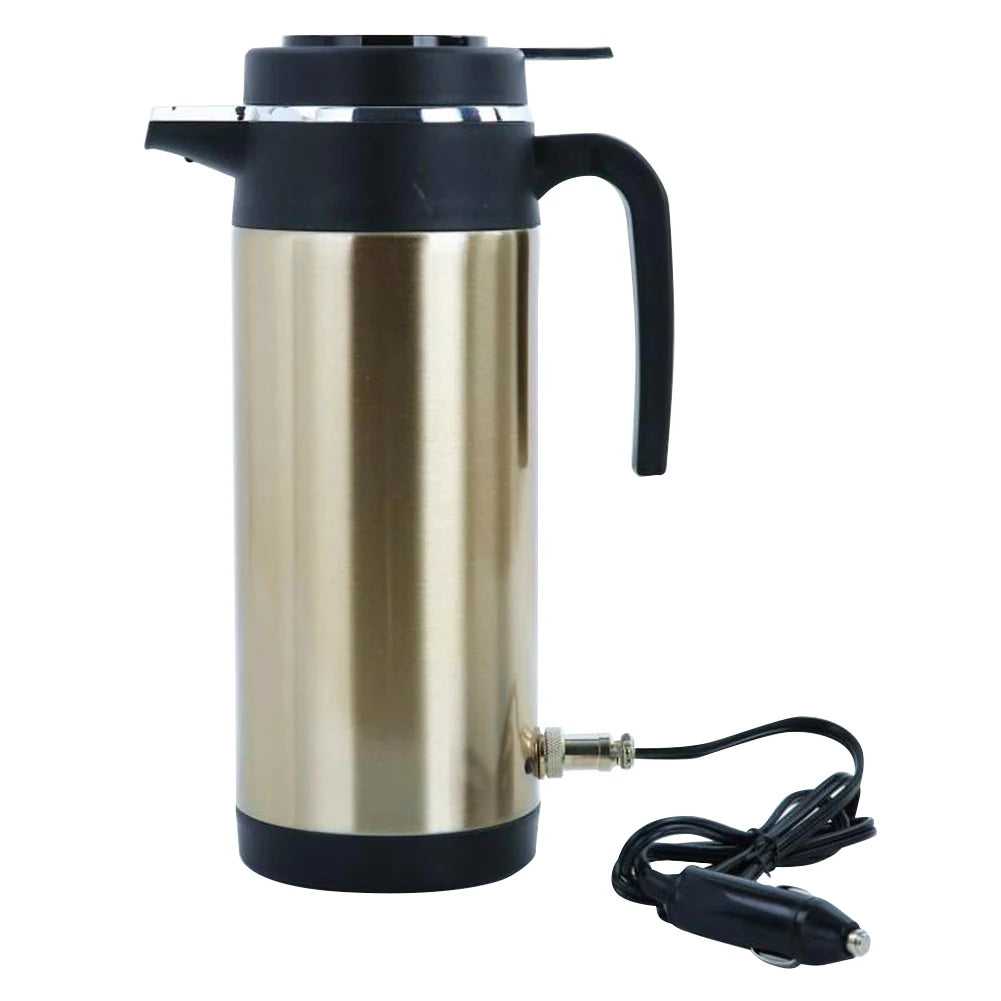 1200 ML Car Hot Kettle Car Truck Water Heater Large Capacity 12/24 V Tea Coffee Kettle Leak-Proof Design 120/240 W Auto Shut Off