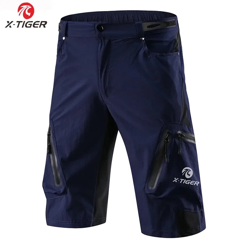 X-Tiger Men's Cycling Shorts With 5D Gel Pad Cycling Underwear Mountain Bike Downhill Shorts Loose Outdoor MTB Bicycle Shorts