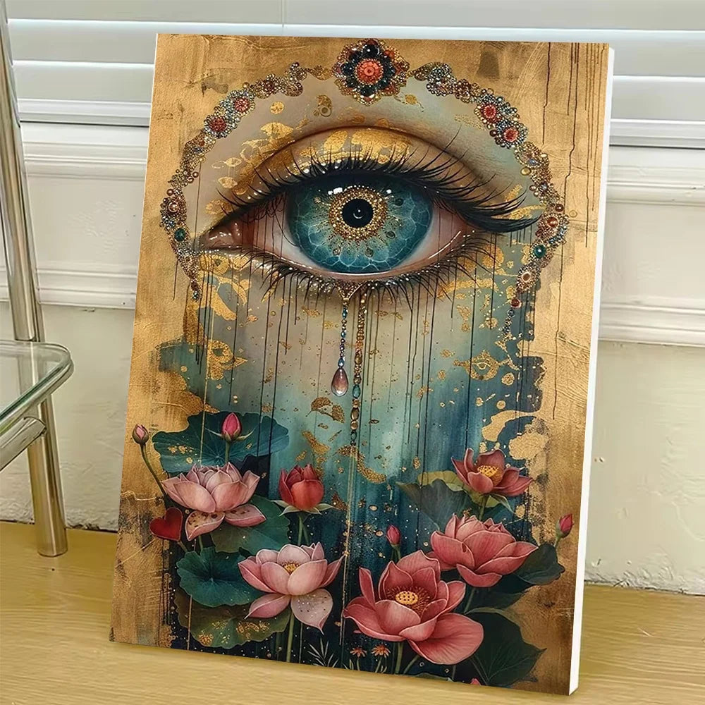Eye Diy Art Paint By Numbers For Adult Flower Craft Kit HandPainted On Canvas Valentines Gift Home Decor