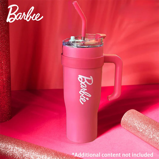 Miniso Barbie 54 Oz Stainless Steel Straw Cup Thermocooler 1600ml Vacuum Flask With Handle And Straw Double-Walled Water Cup