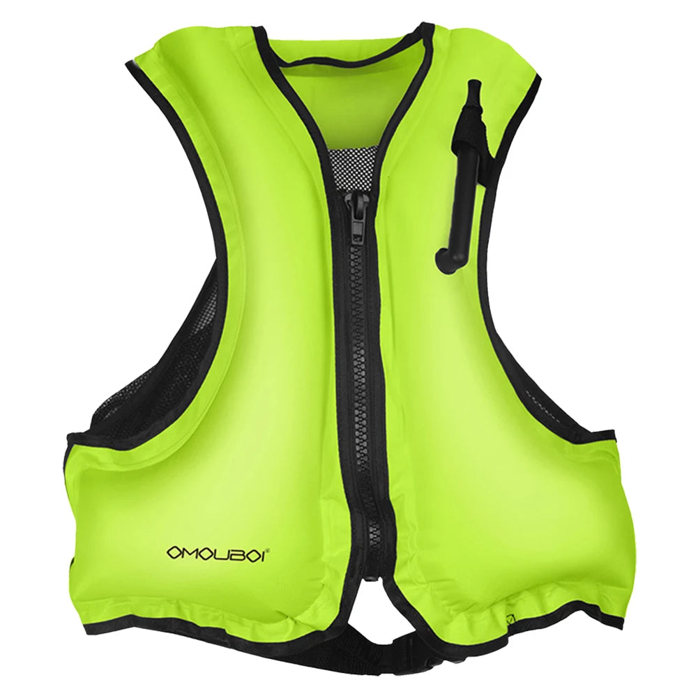 Inflatable Snorkeling Vest Adjustable Inflatable Buoyancy Vest Floating Life Vest for Snorkeling Swimming Kayaking Boating