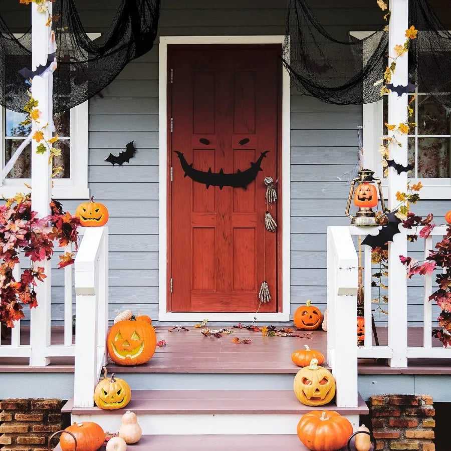 5Pcs Halloween Creepy Cloth Black 30×72inch Halloween Decorations Clearance Creepy Spooky Halloween Decorations Outdoor Indoor