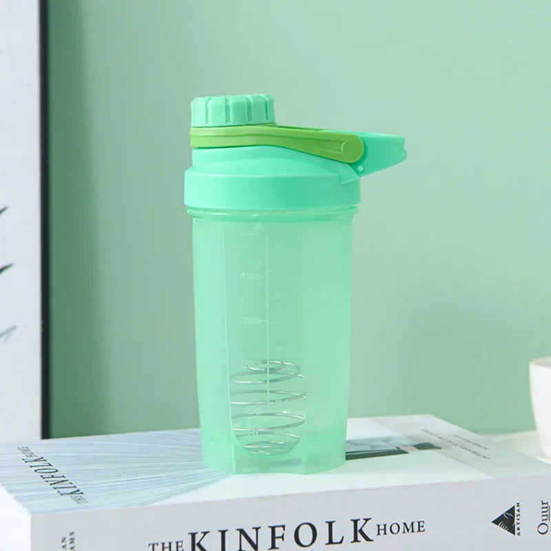 500ml Protable Shaker Bottle Whey Protein Powder Gym Sports Bottle with Stirring Ball Leak Proof Lid Travel Outdoor Water Bottle