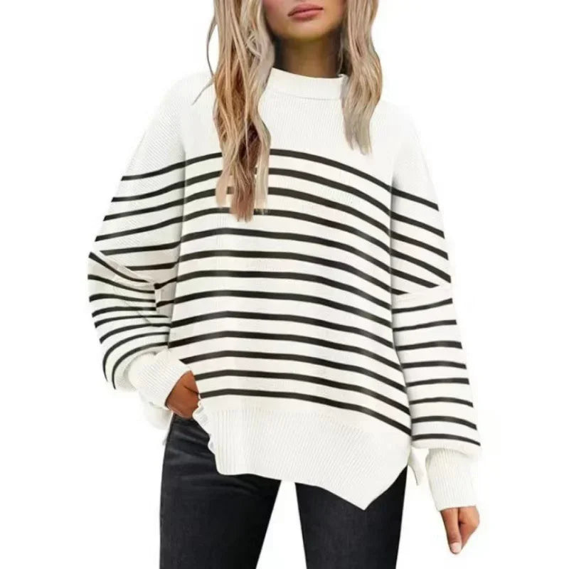 Autumn Women's Oversized Sweaters 2024 Fall Crewneck Batwing Sleeve Pullover Sweaters